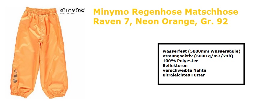 Regenhose MAtschhose Kinder NEon Orange